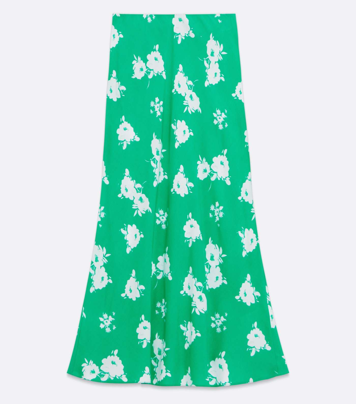Green Floral Bias Cut Midi Skirt Image 5