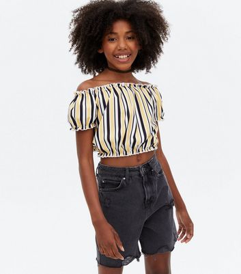 Striped 2024 bardot top