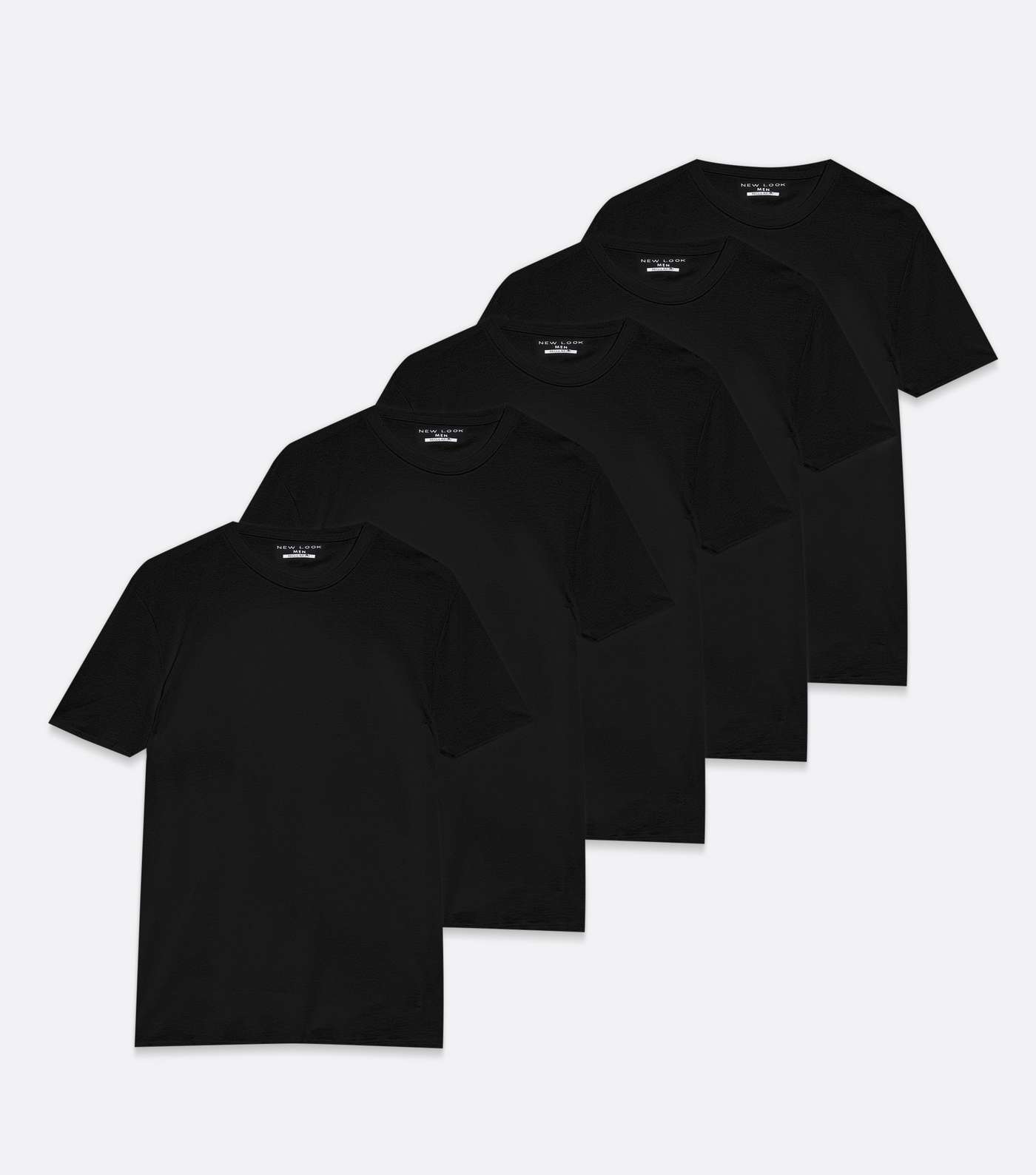 5 Pack Black Crew T-Shirts Image 5