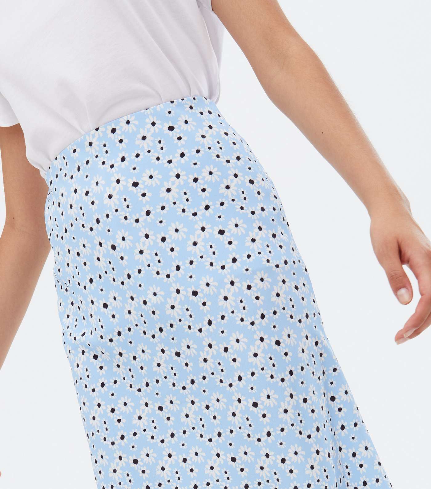 Blue Daisy High Waist Midi Skirt Image 3