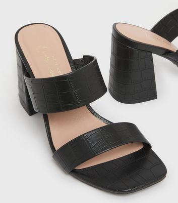 Black crocodile online mules