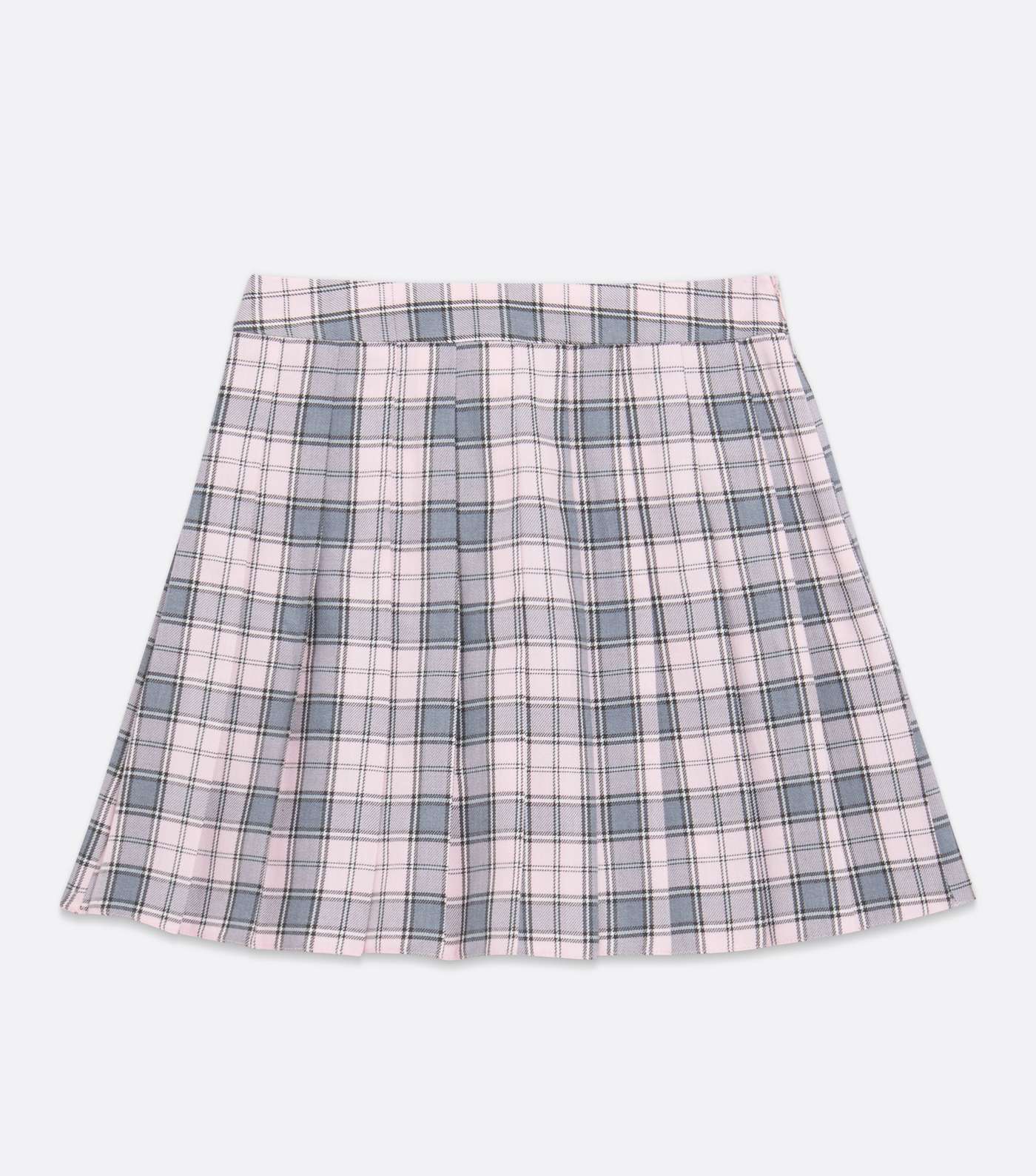 Girls Pale Pink Check Pleated Mini Tennis Skirt Image 5
