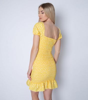 pale yellow mini dress