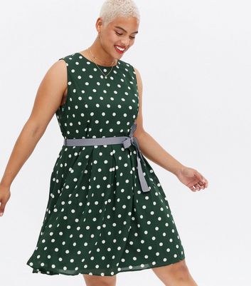 green skater dress new look