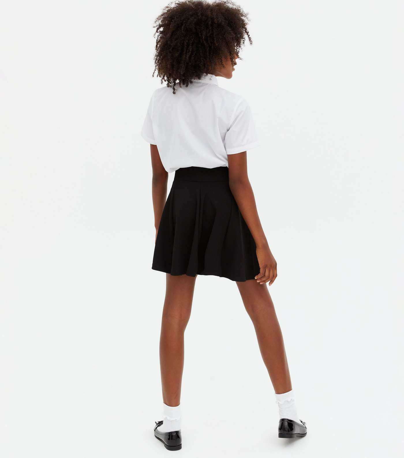 Girls Black Pleated Skater Skirt Image 4