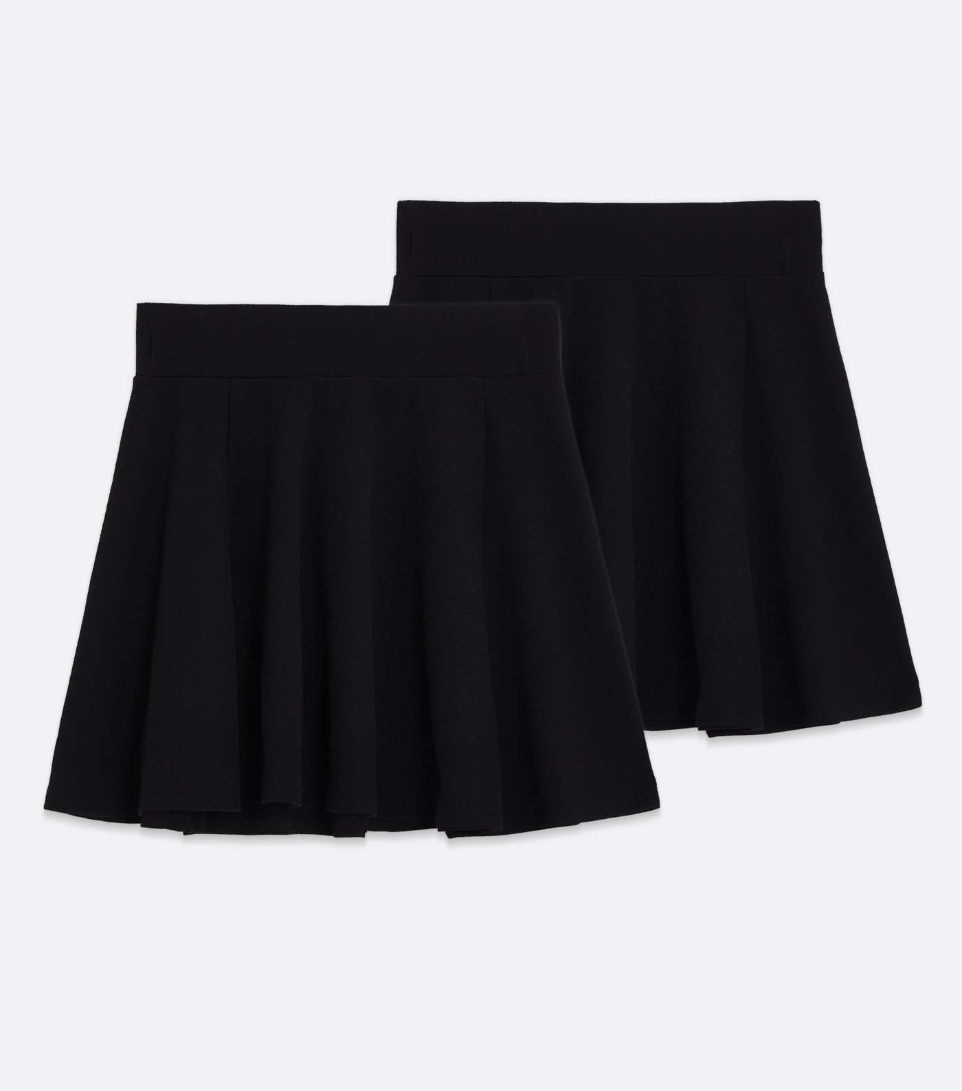 Girls 2 Pack Black Pleated Skater Skirts Image 5