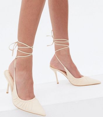 off white ankle strap heels
