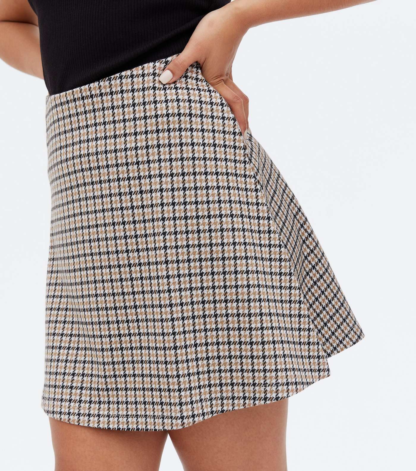 Petite Black Check Mini Skirt Image 3