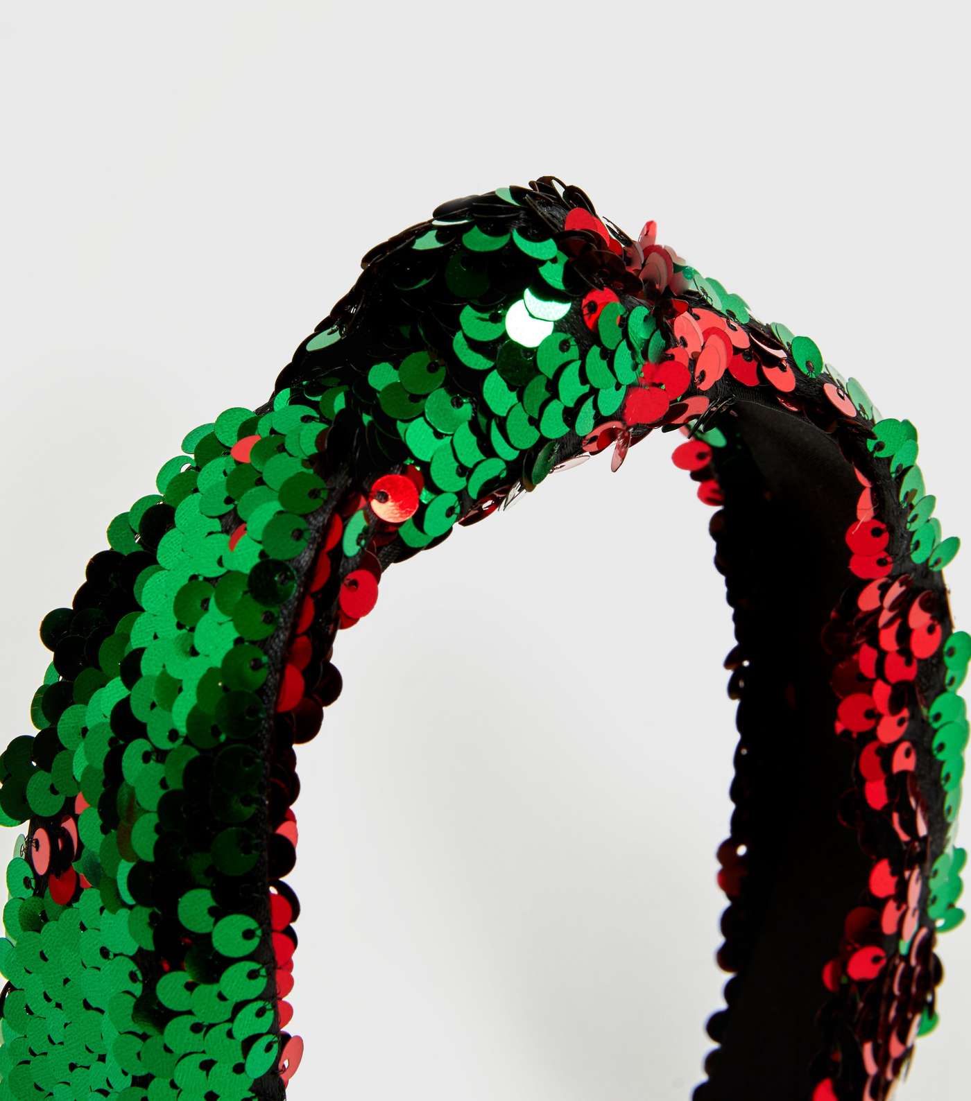Green and Red Sequin Knot Headband Image 3