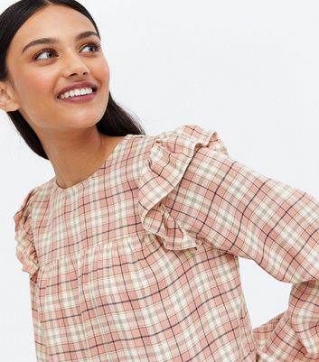 Frill Long Sleeve Peplum Blouse 