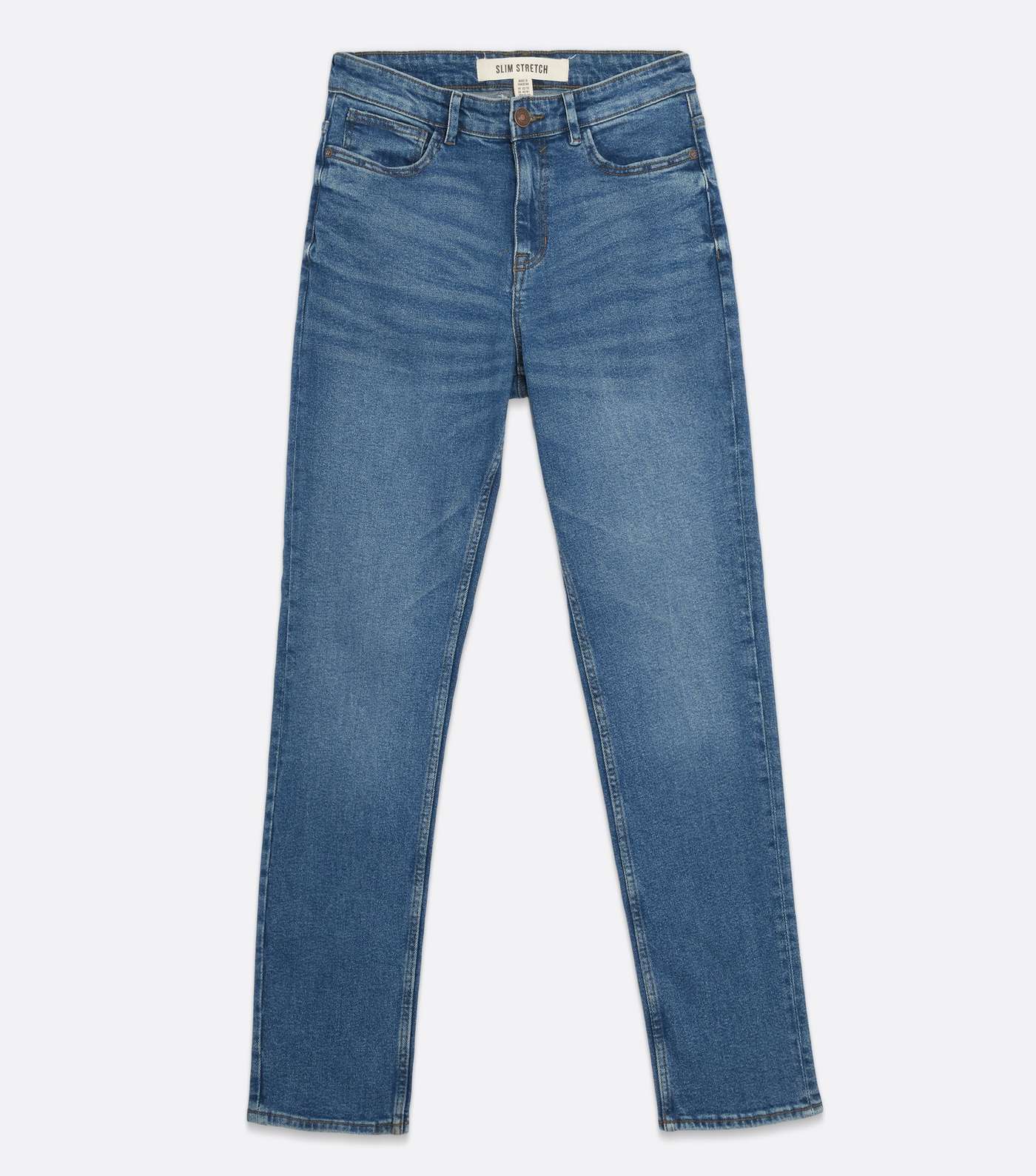 Blue Mid Rise Slim Fit Jeans Image 5