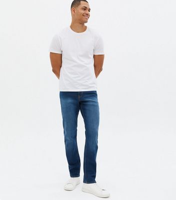 mens mid wash slim jeans