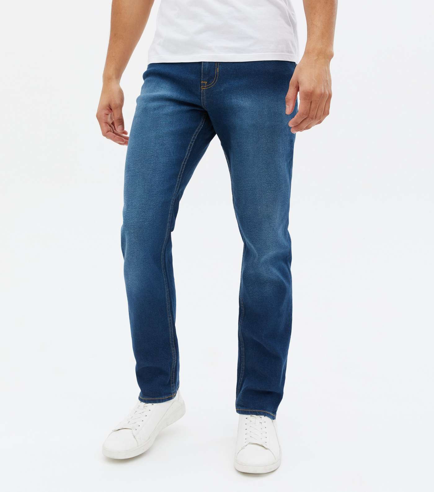 Blue Mid Wash Stretch Slim Fit Jeans Image 2