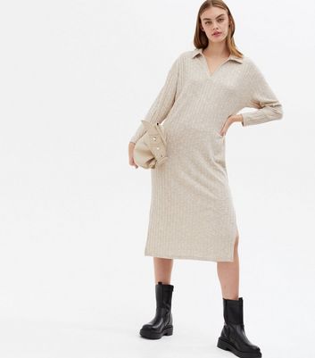 rib knit polo dress