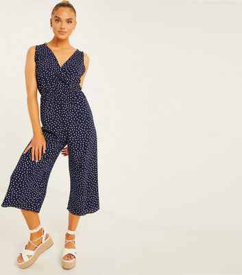 quiz navy culotte jumpsuit