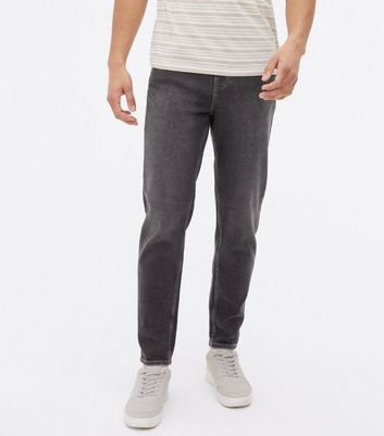 Dark Grey Tapered Jeans New Look