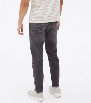 Dark Grey Tapered Jeans New Look