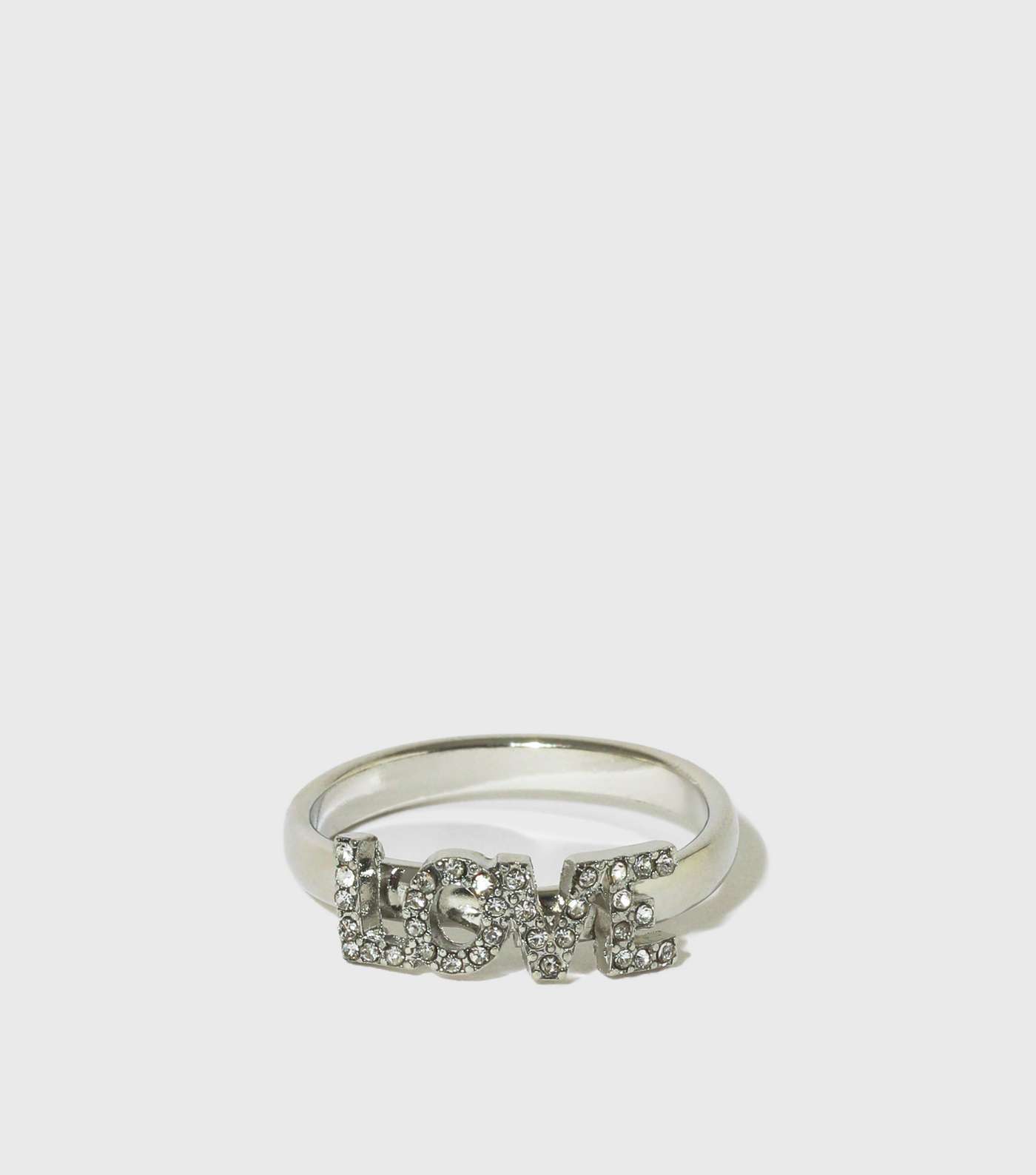 Silver Diamanté Love Ring