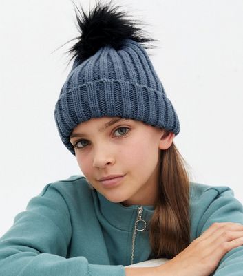 blue bobble hat ladies