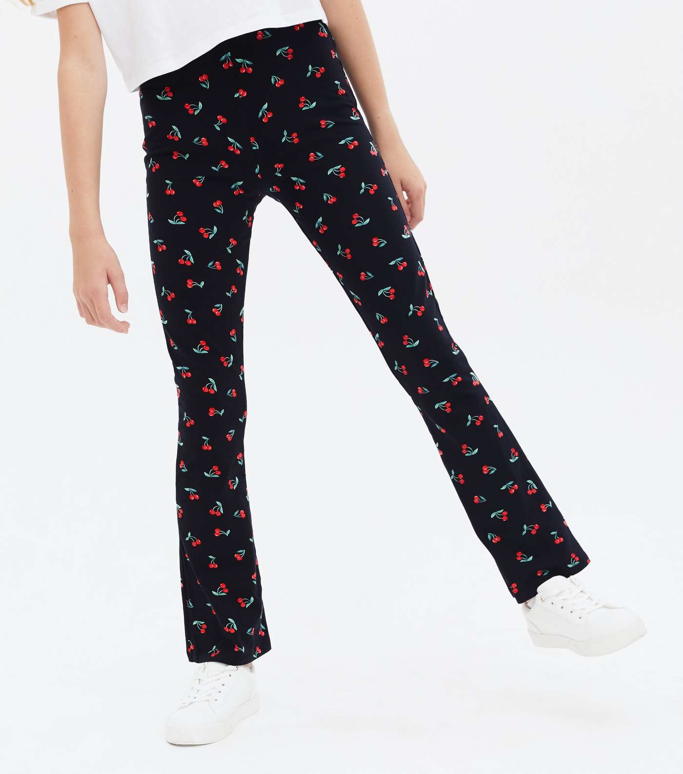 Girls Black Cherry Flared Trousers Image 2