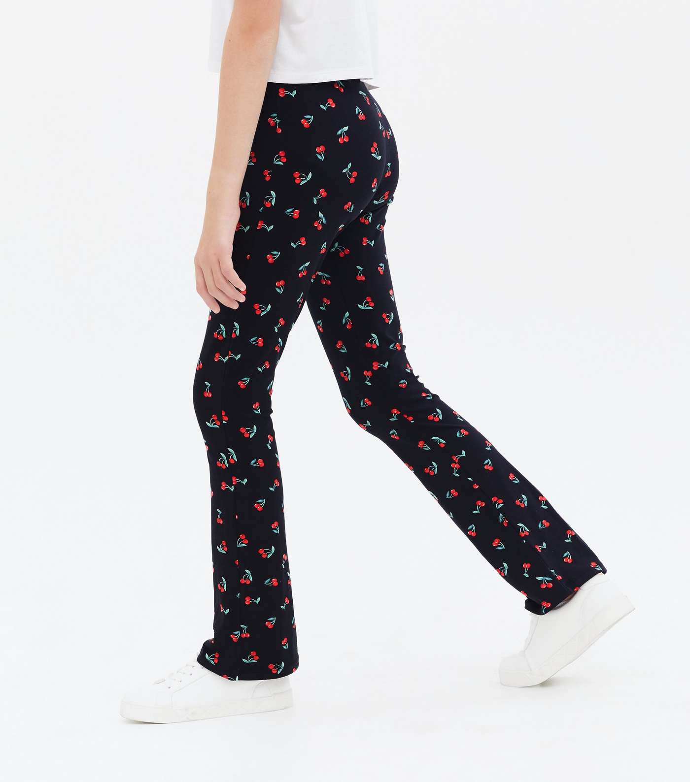 Girls Black Cherry Flared Trousers Image 4