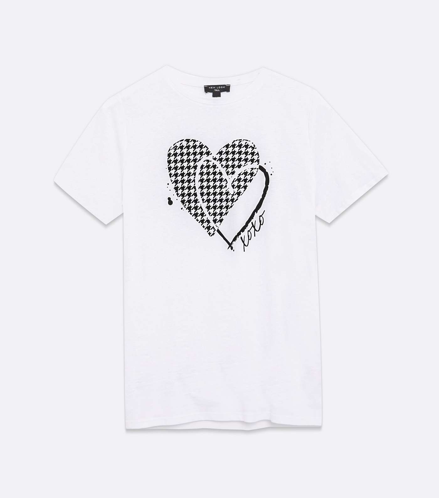 Tall White Dogtooth Heart Logo T-Shirt Image 5