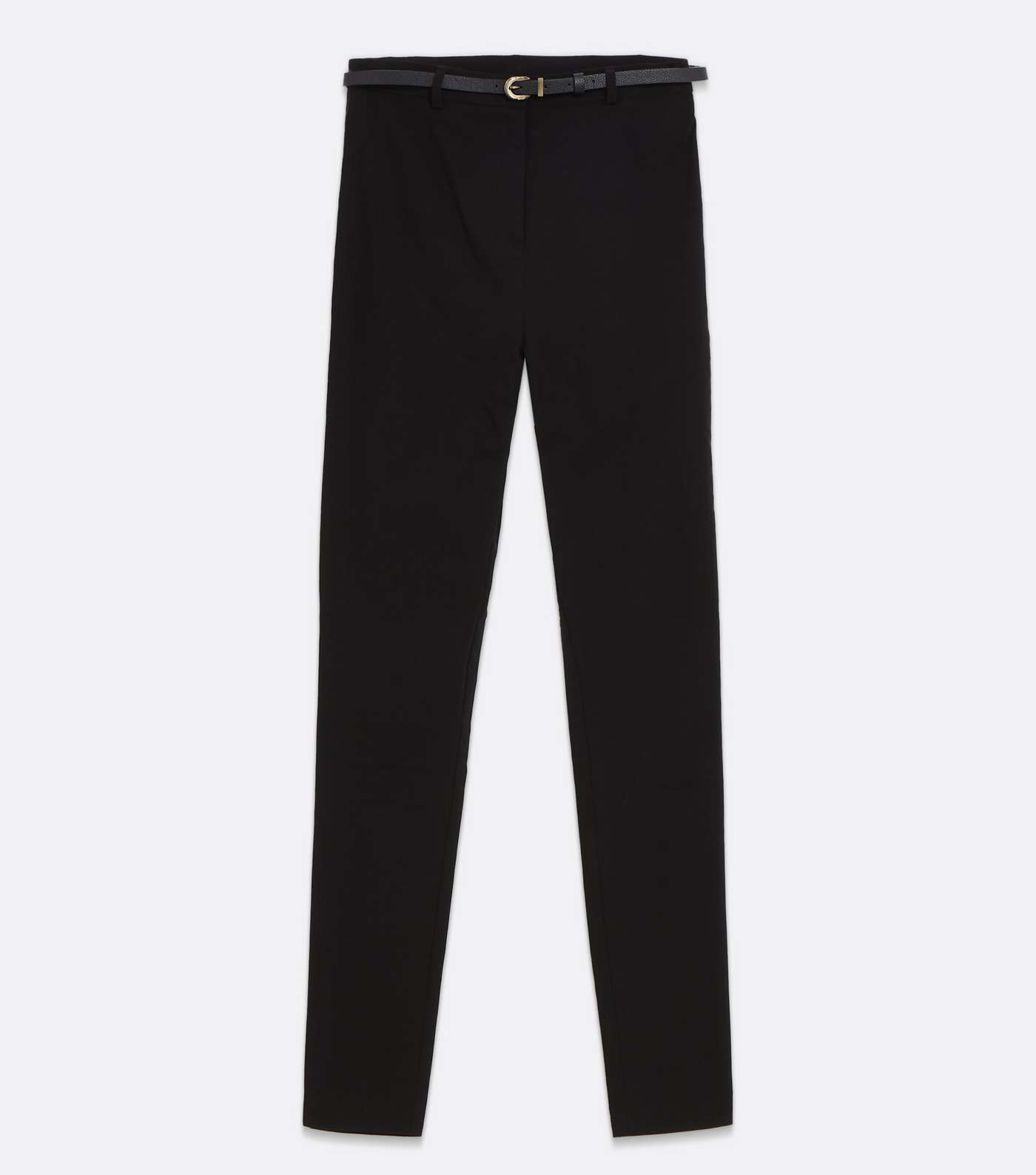 Tall Black Slim Stretch Belted Trousers Image 5