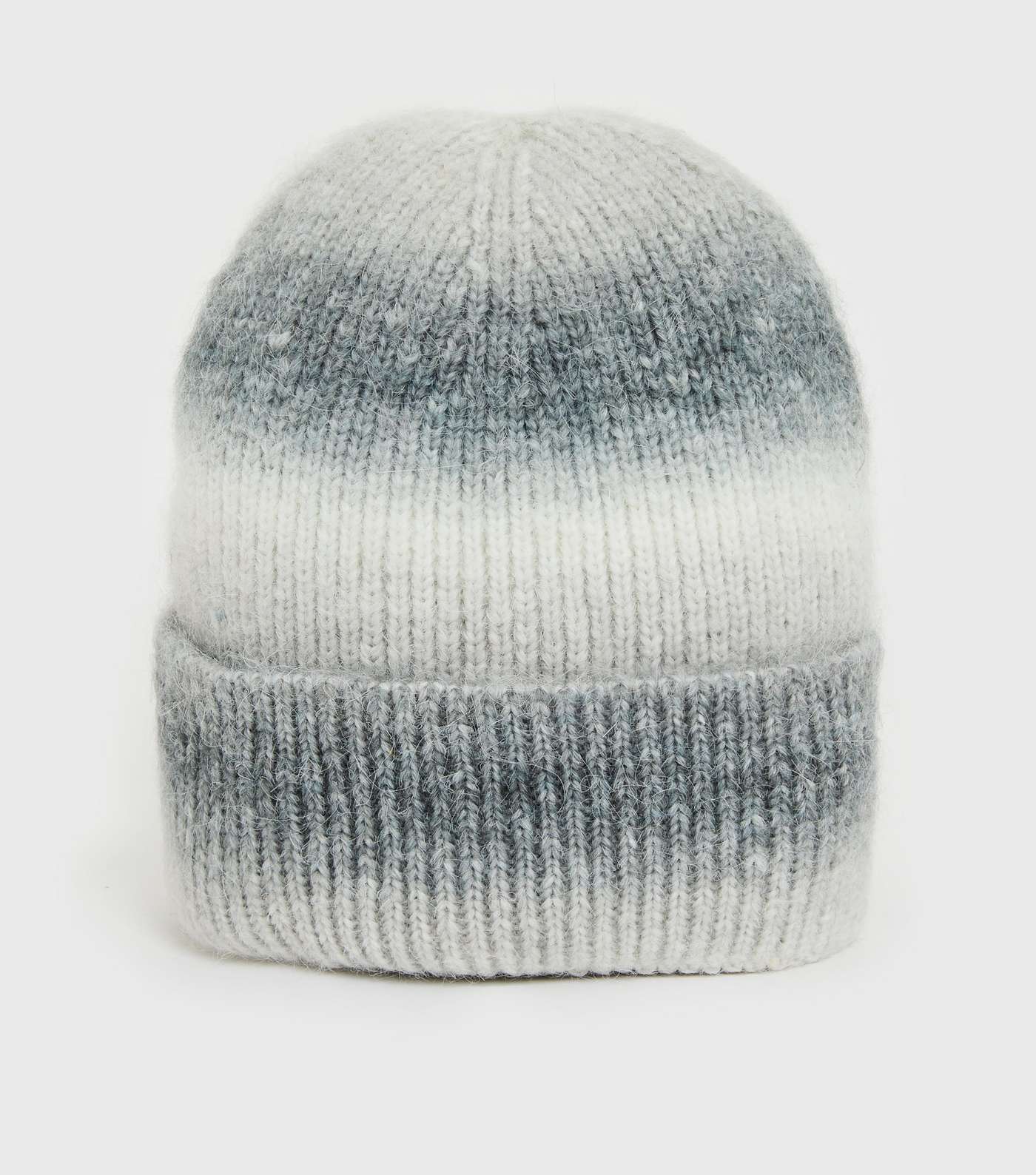 Girls Grey Ombré Ribbed Beanie Image 2