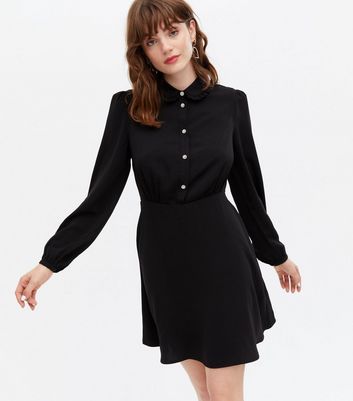 Dress with collar and buttons best sale