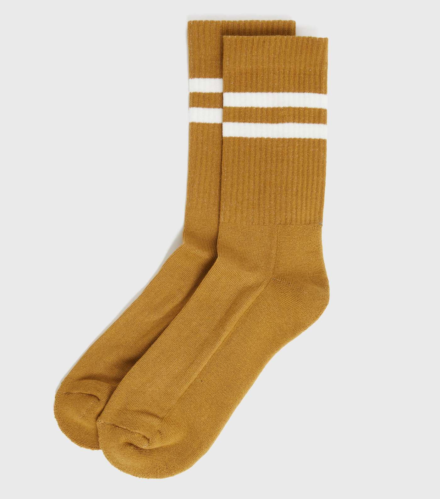 Yellow Sports Stripe Ribbed Socks