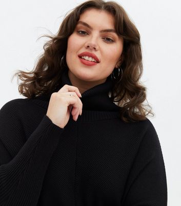 black polo neck oversized jumper