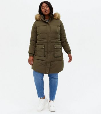 womens long puffer jacket with fur hood
