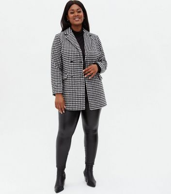 black and white dogtooth blazer