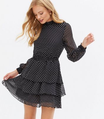 black spot mini dress