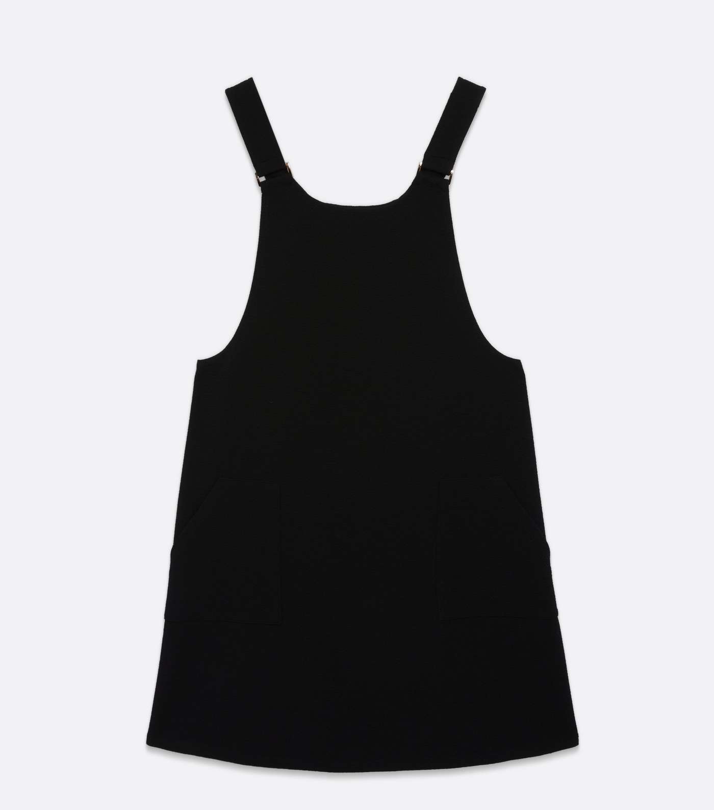 Black Crepe Pocket Front Pinafore Dress Image 5