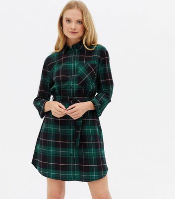 new look green shirt dress