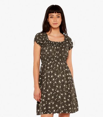 New look grey floral dress best sale