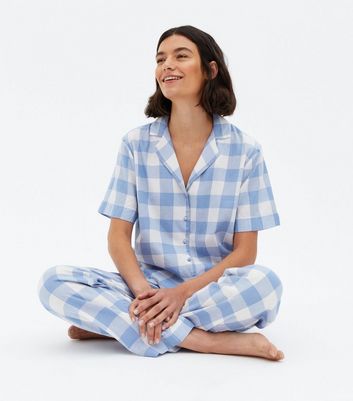 Blue cheap checked pyjamas