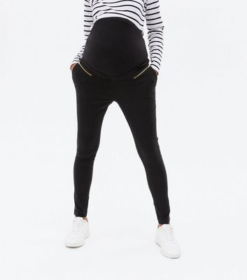 Maternity Black Zip Short Length Over 