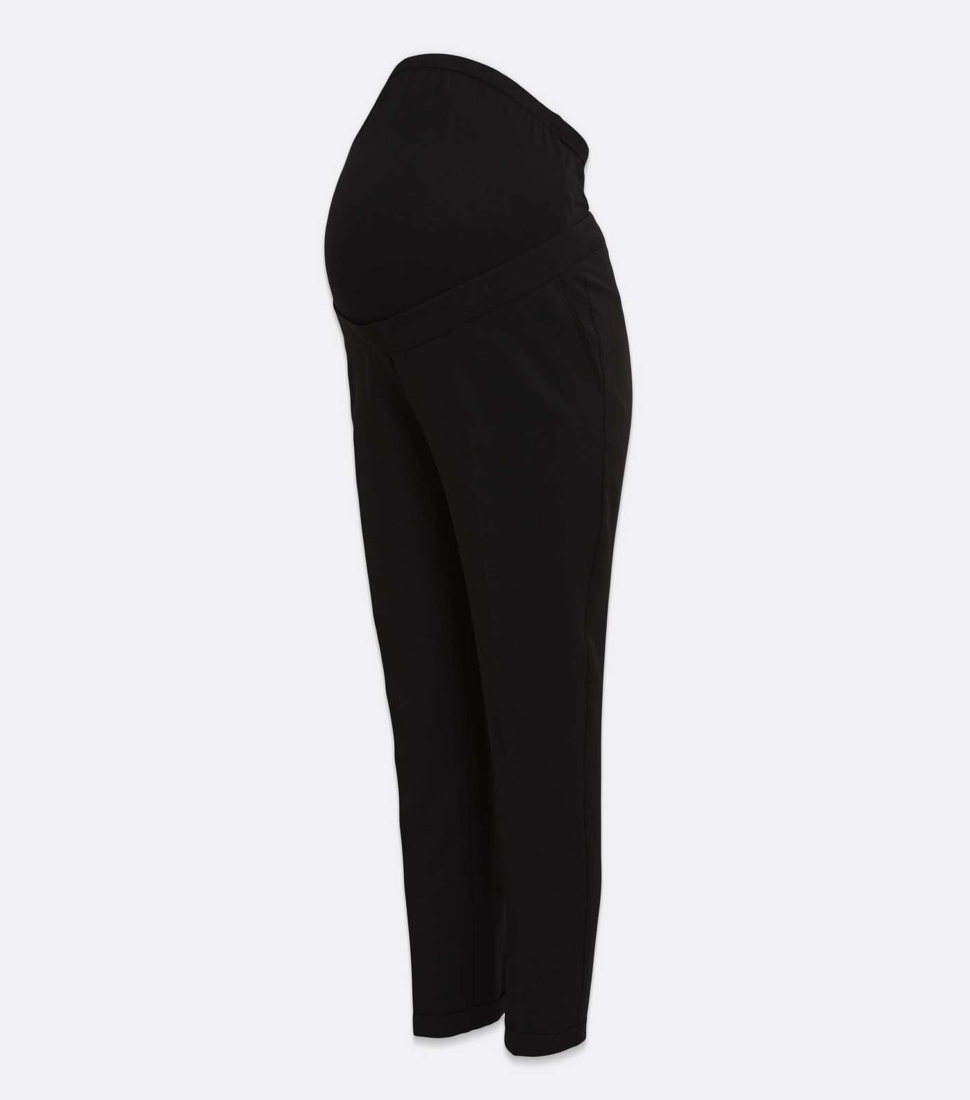 Maternity Black Short Length Over Bump Trousers Image 5