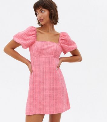 Metallic Square Neck Mini Dress 