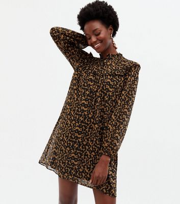 leopard print floaty dress
