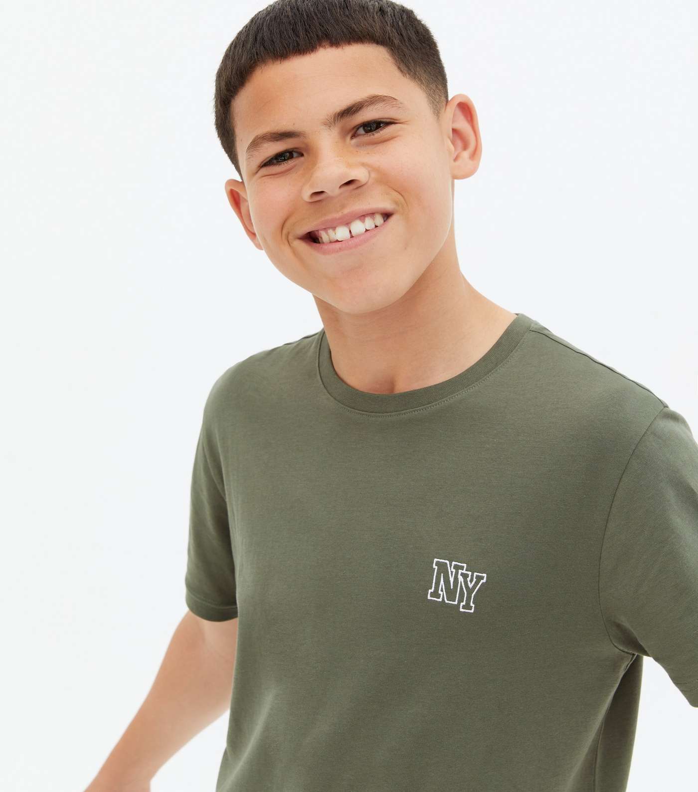 Boys Khaki NY Embroidered T-Shirt