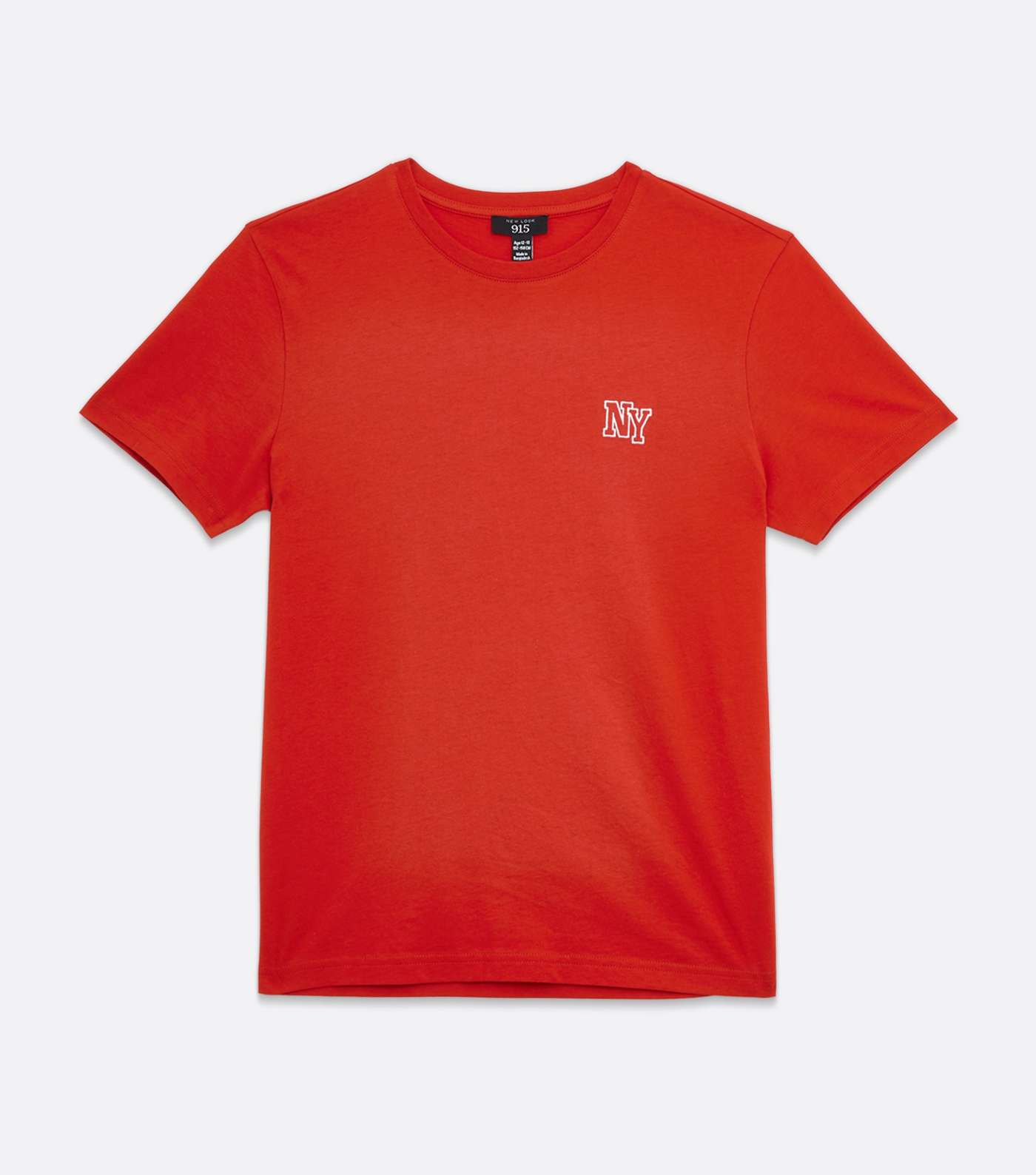 Boys Red NY Embroidered T-Shirt Image 5