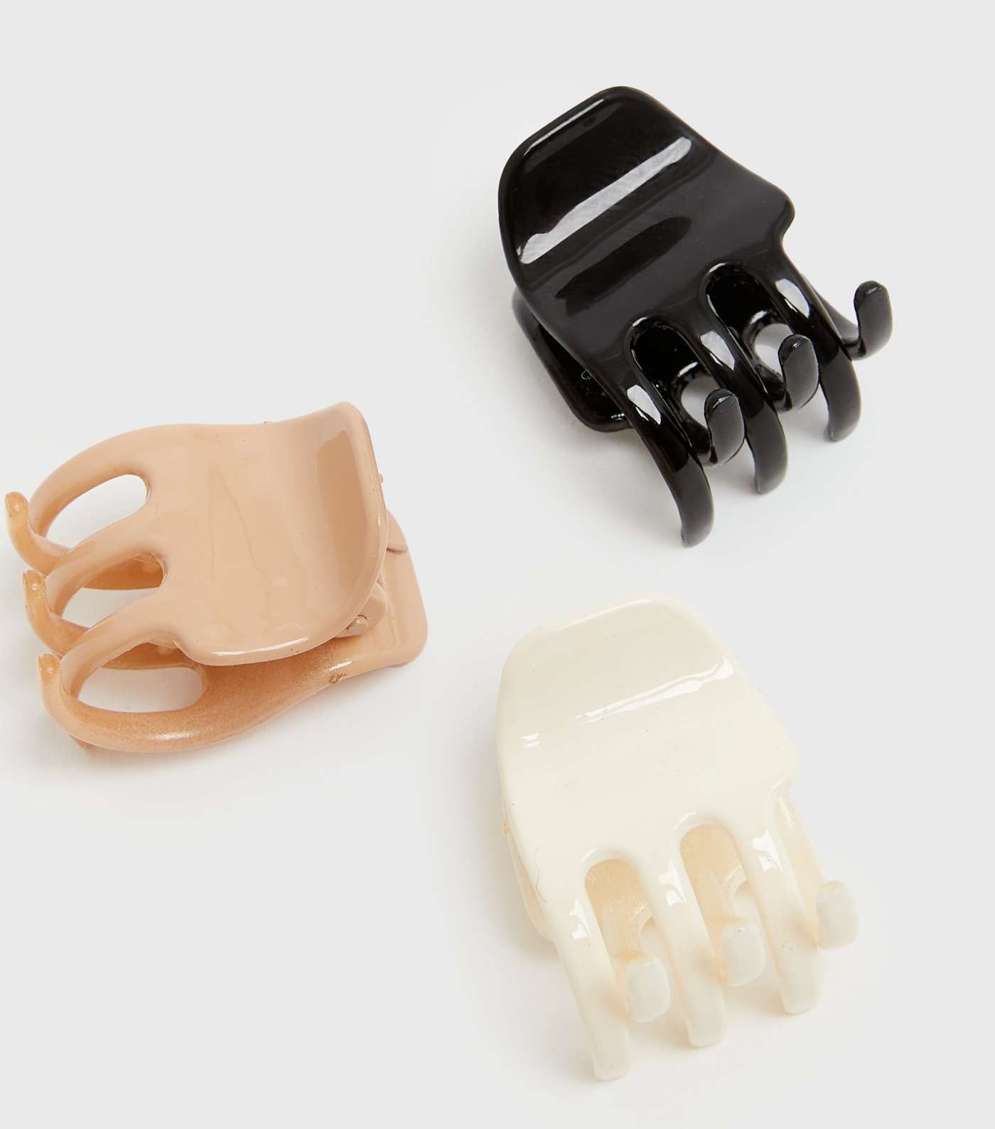 6 Pack Black Cream and Camel Mini Claw Clips Image 2