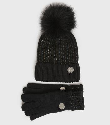 womens designer hat and gloves set