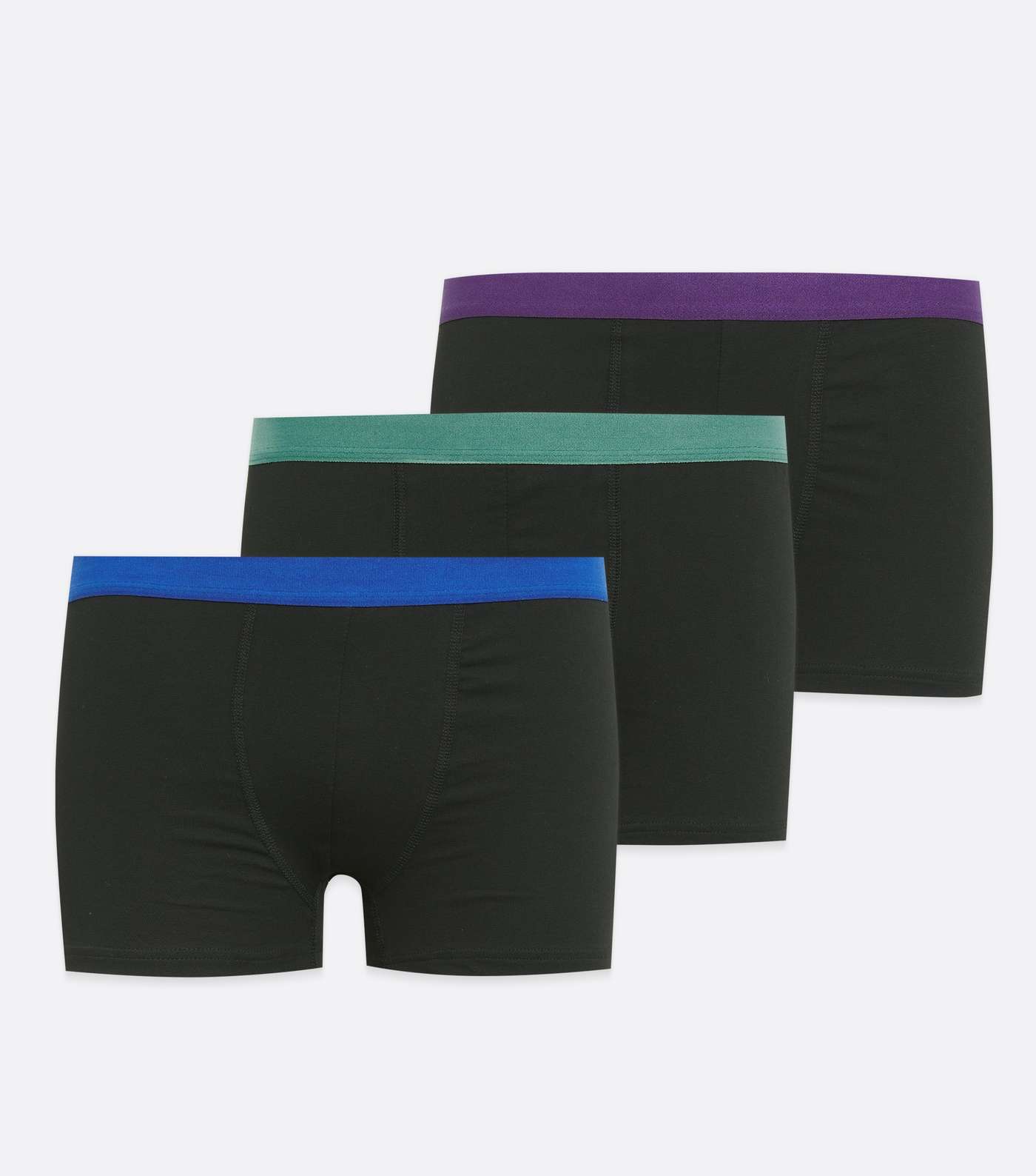 3 Pack Black Contrast Waistband Boxers