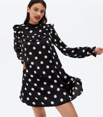 new look polka dot smock dress