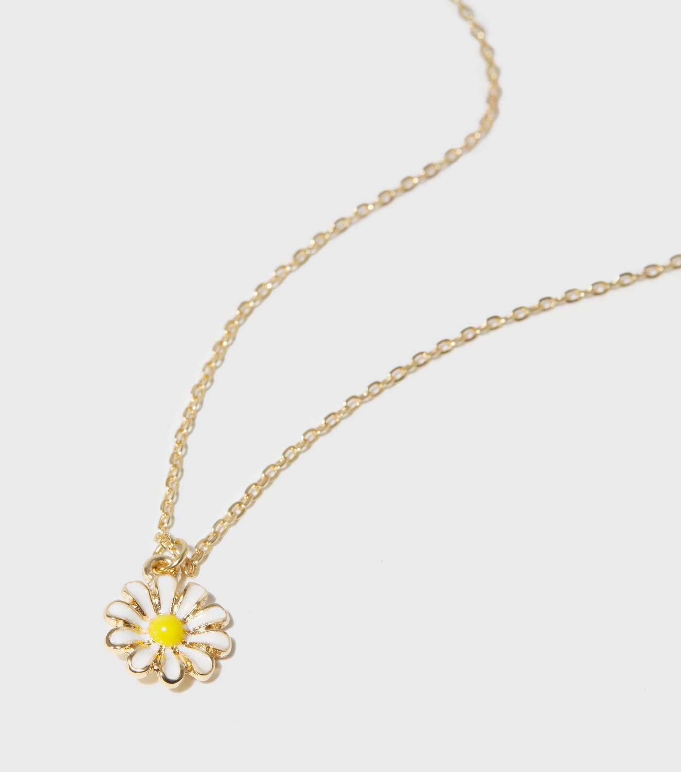 Girls White Daisy Pendant Necklace Image 2