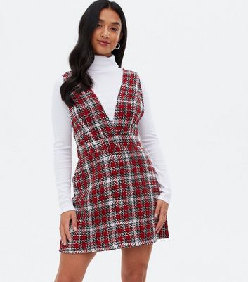checked pinafore